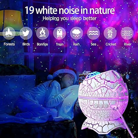 Dinosaur Egg Galaxy Star Projector Starry Light with Wireless Music Player